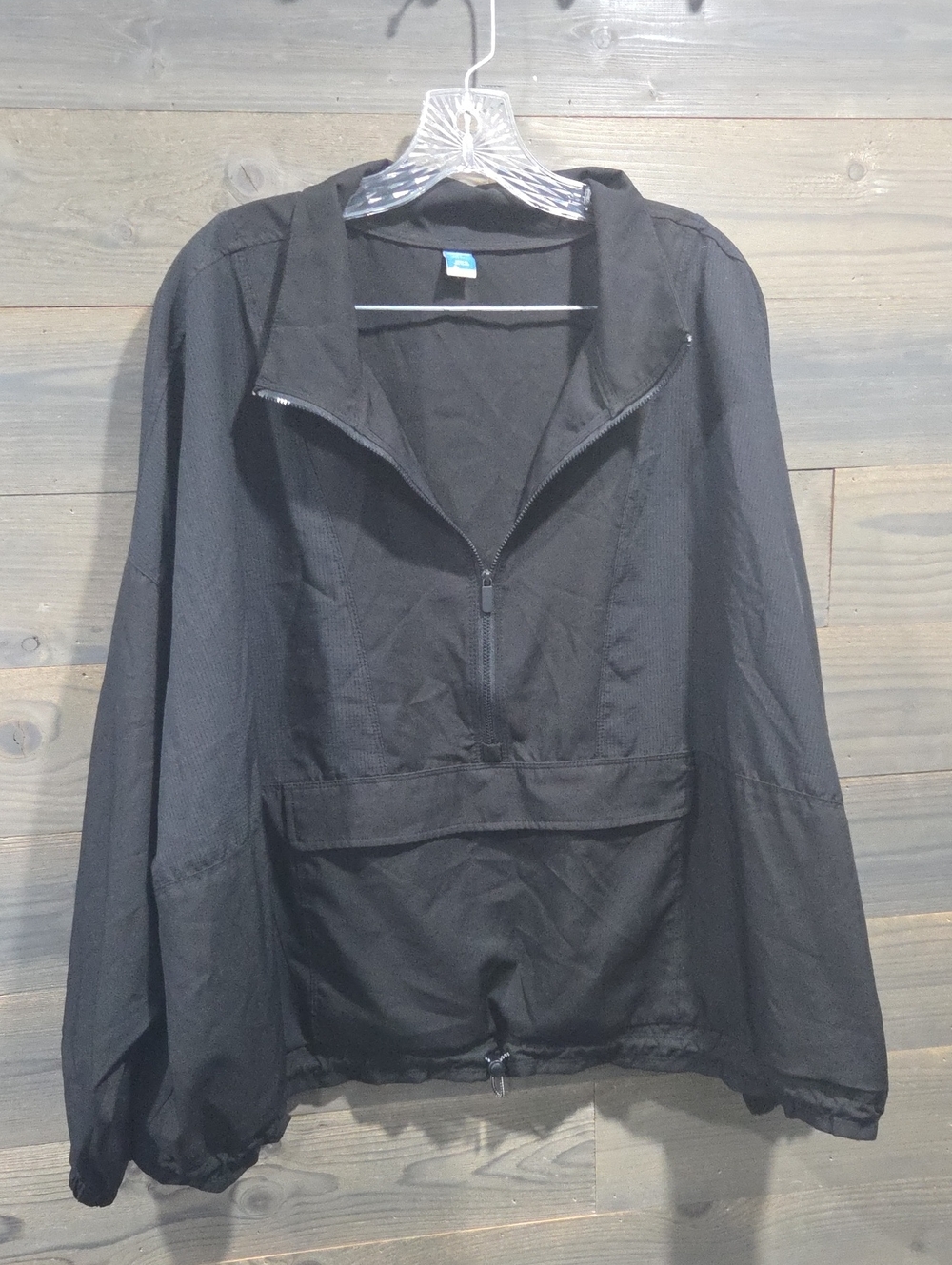 Old Navy Black Women's Half-Zip Light Weight Cropped Jacket